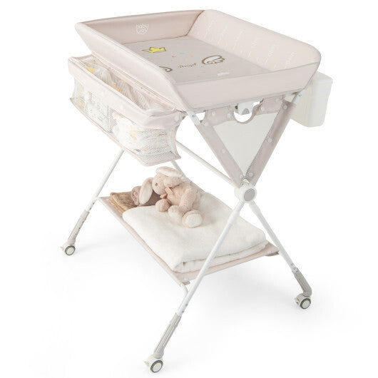 Portable Baby Changing Table with 3-Level Adjustable Height-Black W2B