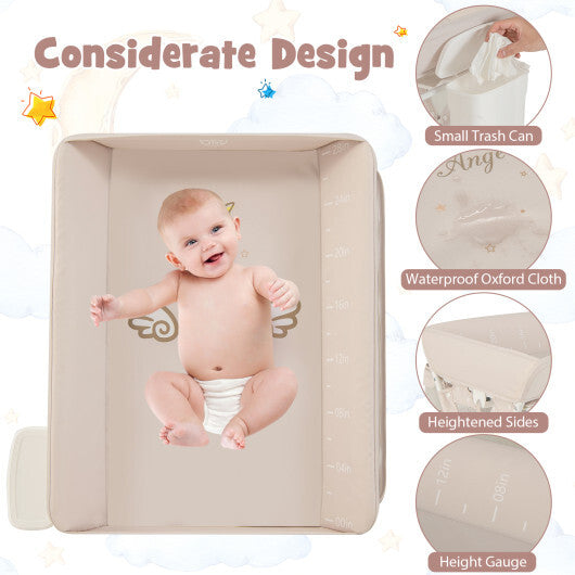 Portable Baby Changing Table with 3-Level Adjustable Height-Black W2B