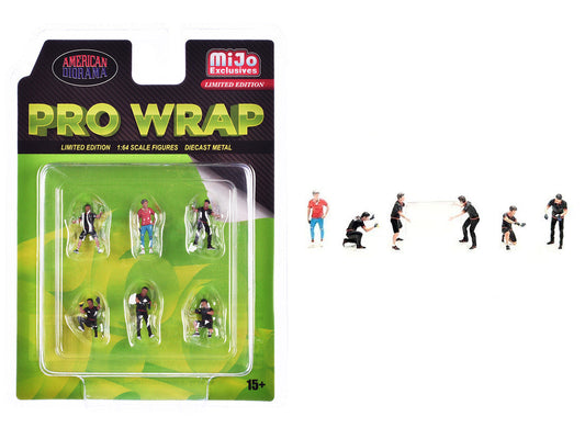 "Pro Wrap" 6 piece Diecast Figure Set (6 Figures) Limited Edition for 1/64 Scale Models by American Diorama American Diorama
