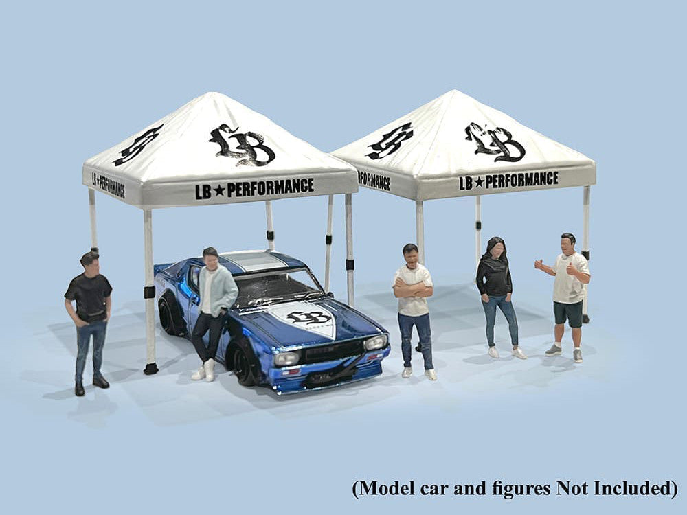 "Liberty Walk" Canopy 2 Piece Set White Limited Edition for 1/64 Scale Models by American Diorama American Diorama