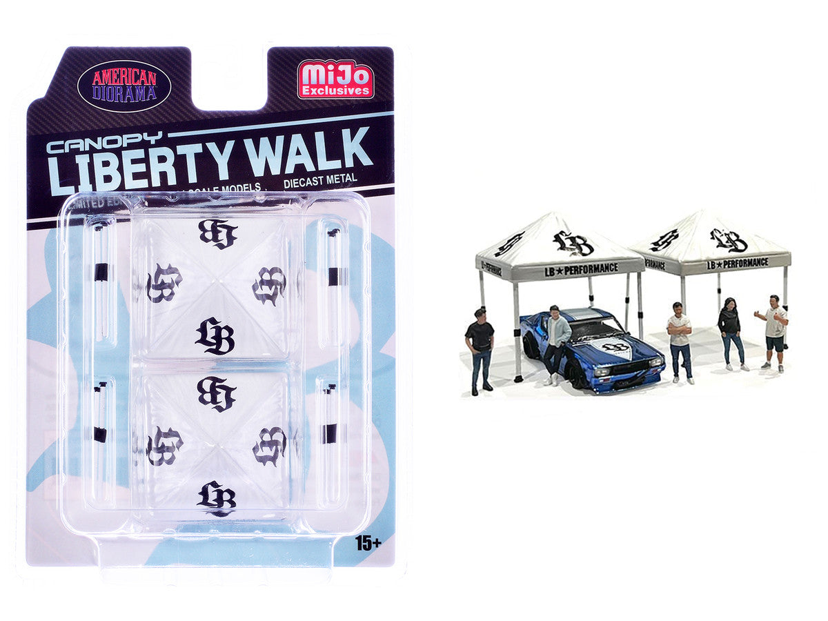"Liberty Walk" Canopy 2 Piece Set White Limited Edition for 1/64 Scale Models by American Diorama American Diorama