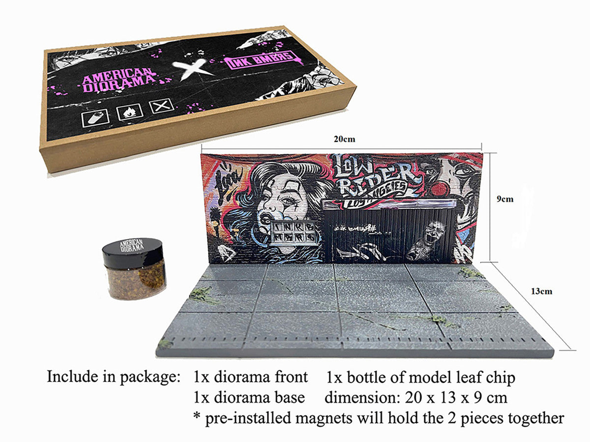 "American Diorama X INK BMBRS - LA Lowrider" Street Art Diorama for 1/64 Scale Models by American Diorama American Diorama