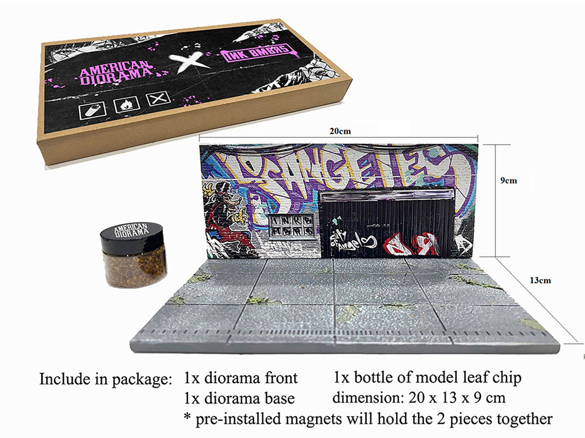 "American Diorama X INK BMBRS - LA Graffiti" Street Art Diorama for 1/64 Scale Models by American Diorama American Diorama