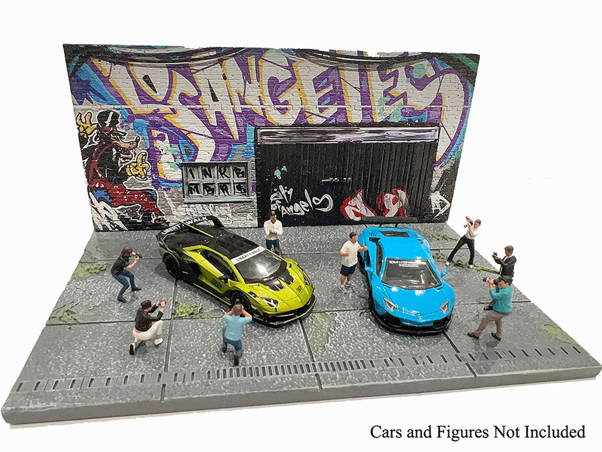 "American Diorama X INK BMBRS - LA Graffiti" Street Art Diorama for 1/64 Scale Models by American Diorama American Diorama