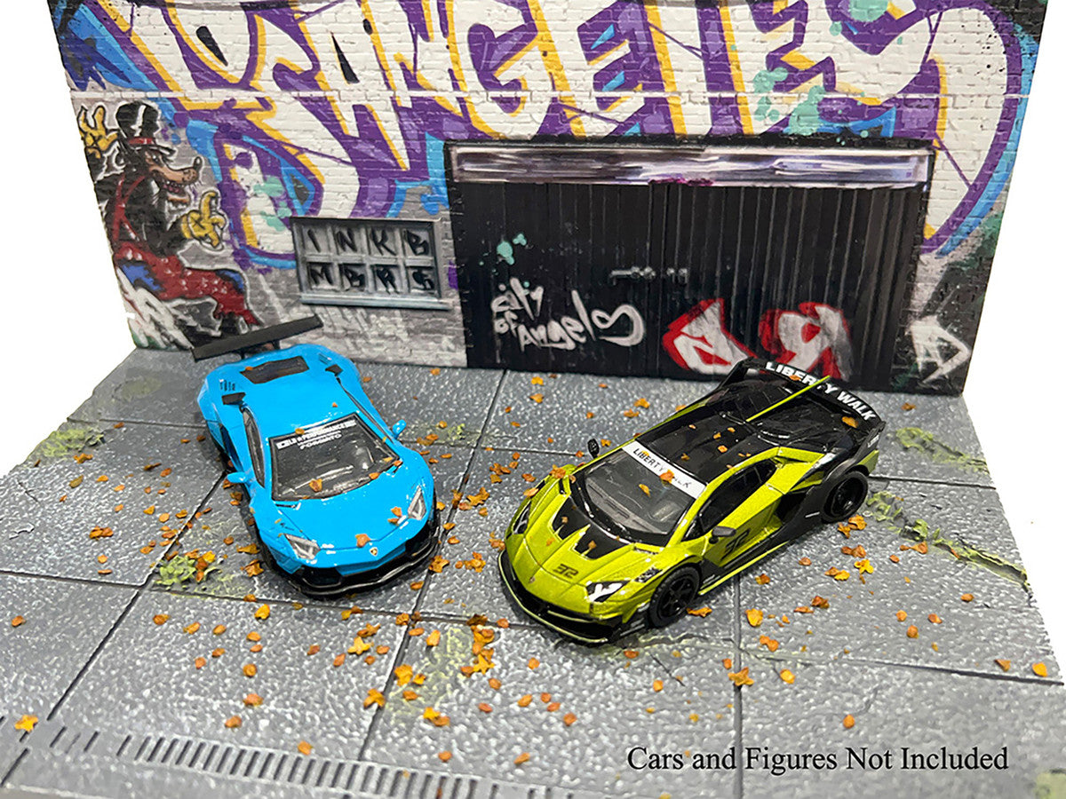 "American Diorama X INK BMBRS - LA Graffiti" Street Art Diorama for 1/64 Scale Models by American Diorama American Diorama
