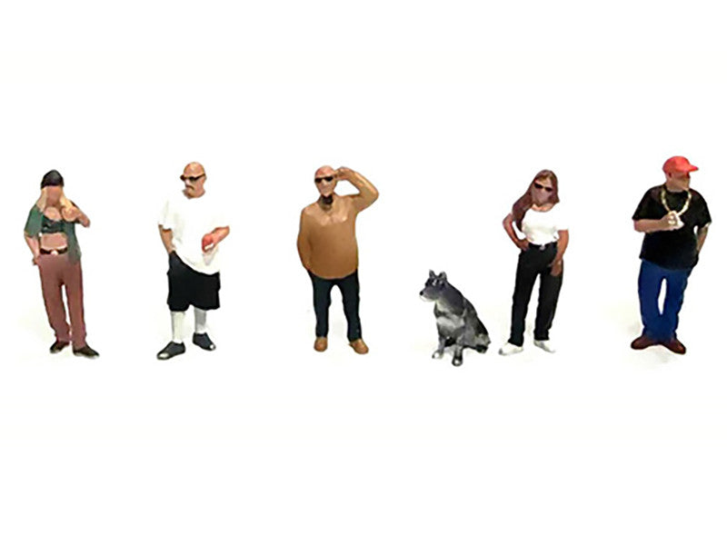"Curbside Crowd" 6 piece Diecast Figure Set (6 Figures) Limited Edition for 1/64 Scale Models by American Diorama American Diorama