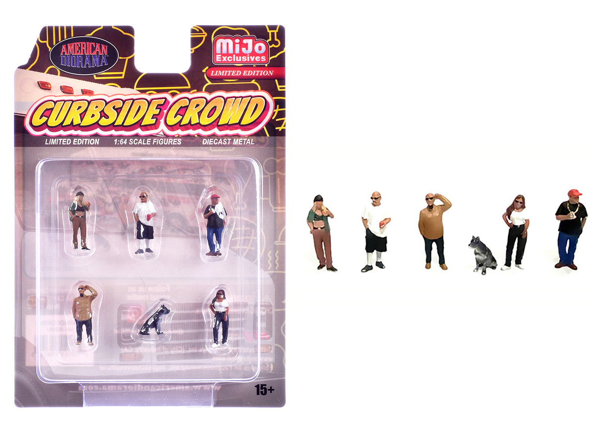 "Curbside Crowd" 6 piece Diecast Figure Set (6 Figures) Limited Edition for 1/64 Scale Models by American Diorama American Diorama