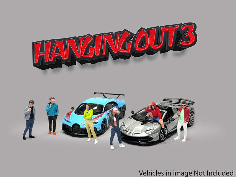 "Hanging Out #3" 6 piece Diecast Figure Set (6 Figures) Limited Edition for 1/64 Scale Models by American Diorama American Diorama