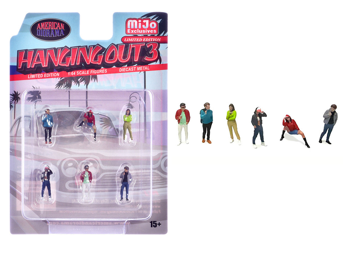 "Hanging Out #3" 6 piece Diecast Figure Set (6 Figures) Limited Edition for 1/64 Scale Models by American Diorama American Diorama