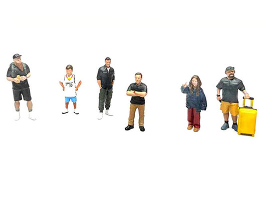 "Influencers" 6 piece Diecast Figure Set Limited Edition for 1/64 Scale Models by American Diorama-1