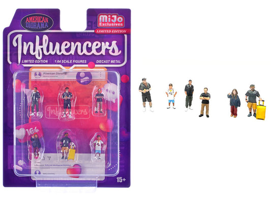 "Influencers" 6 piece Diecast Figure Set Limited Edition for 1/64 Scale Models by American Diorama-0