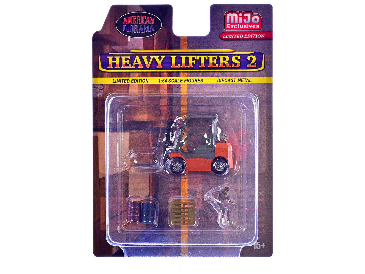 "Heavy Lifters 2" 4 piece Diecast Set Limited Edition for 1/64 Scale Models by American Diorama American Diorama