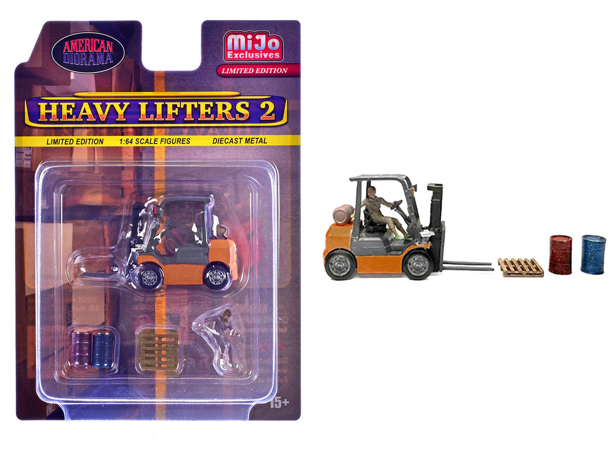 "Heavy Lifters 2" 4 piece Diecast Set Limited Edition for 1/64 Scale Models by American Diorama American Diorama