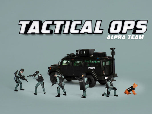 "Tactical Ops Alpha Team" 6 piece Diecast Figure Set (6 Figures) Limited Edition for 1/64 Scale Models by American Diorama American Diorama