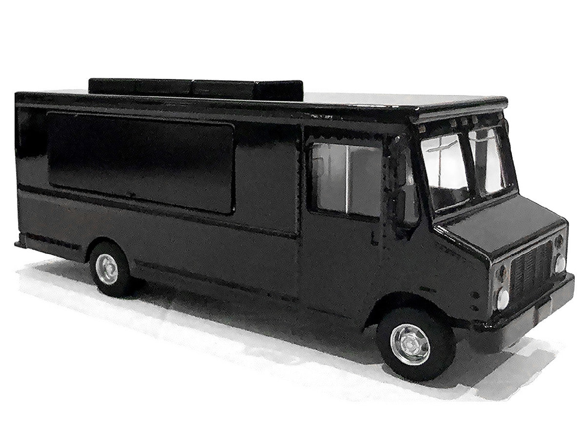 Food Truck Plain Black 1/64 Diecast Model by American Diorama American Diorama