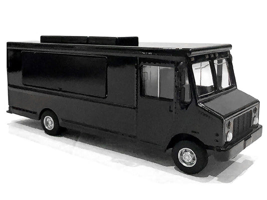 Food Truck Plain Black 1/64 Diecast Model by American Diorama American Diorama
