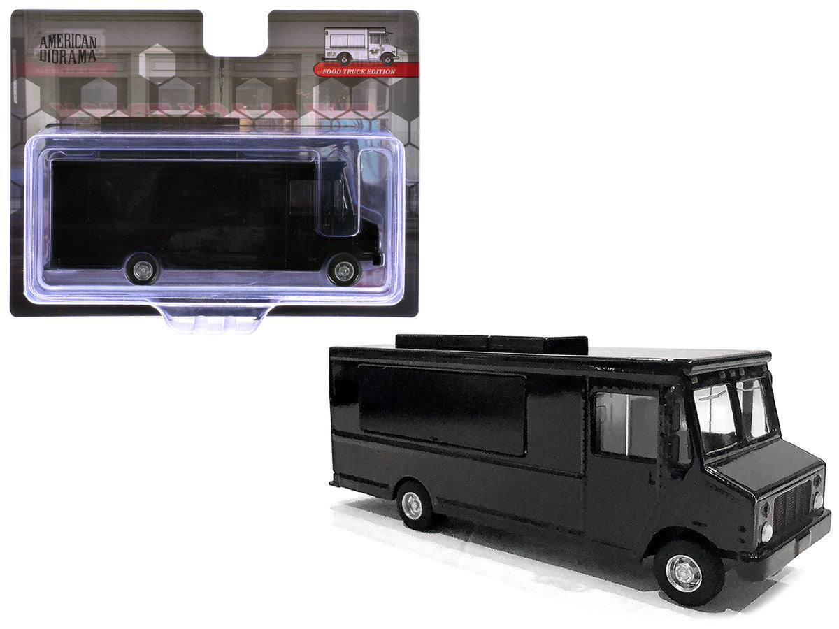 Food Truck Plain Black 1/64 Diecast Model by American Diorama American Diorama