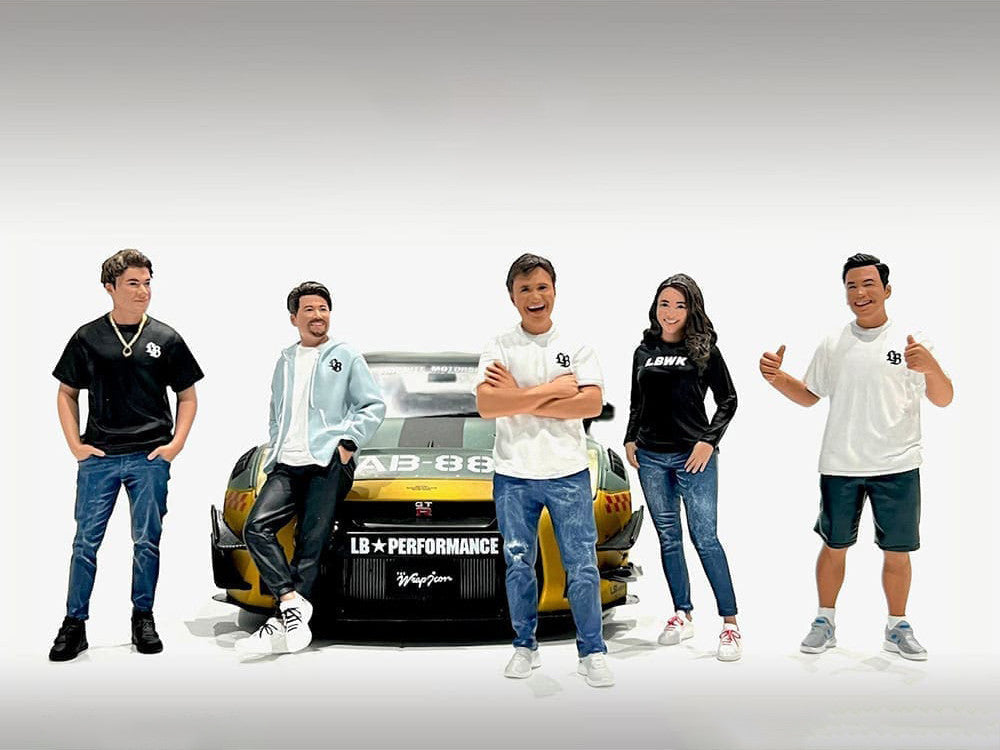 "Team Liberty Walk" 5 piece Figure Set for 1/18 Scale Models by American Diorama American Diorama