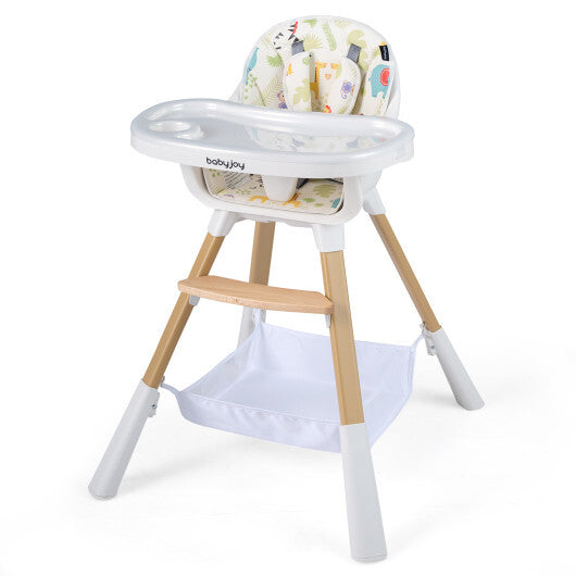 4 in 1 High Chair for Babies Convertible Toddler Highchair-Multicolor W2B