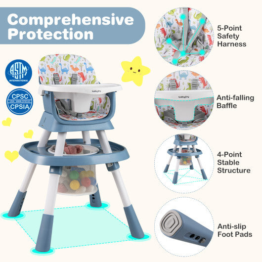 16-in-1 Baby High Chair with Activity Center and Booster Seat for Babies and Toddlers-Celadon - Color: Green W2B
