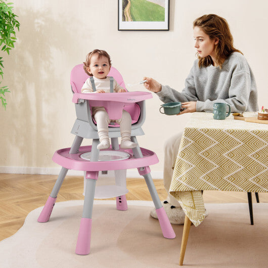 16-in-1 Baby High Chair with Activity Center and Booster Seat for Babies and Toddlers-Pink - Color: Pink W2B