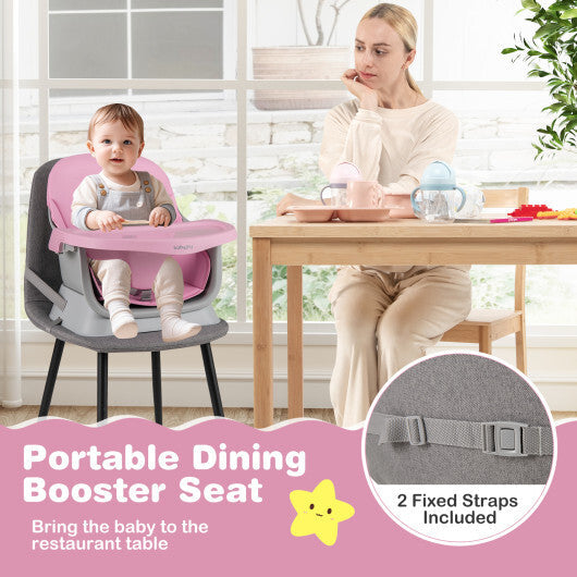 16-in-1 Baby High Chair with Activity Center and Booster Seat for Babies and Toddlers-Pink - Color: Pink W2B
