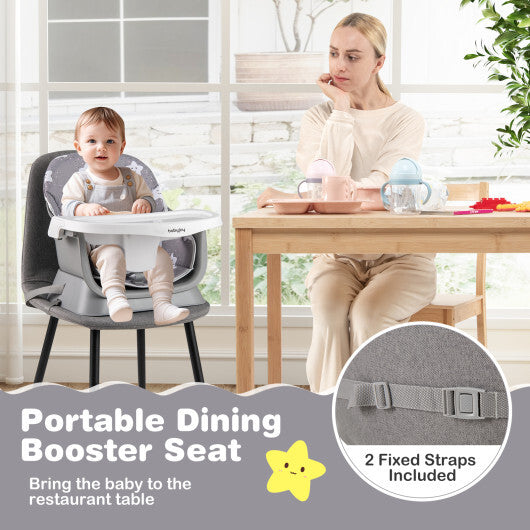 16-in-1 Baby High Chair with Activity Center and Booster Seat for Babies and Toddlers-Grey W2B