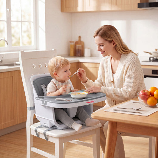 4-in-1 Convertible Baby High Chair with Detachable and Adjustable Tray-Beige W2B