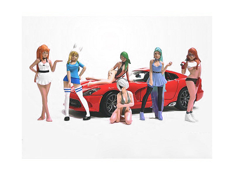 "Cosplay Girls" 6 piece Figure Set for 1/24 Scale Models by American Diorama American Diorama