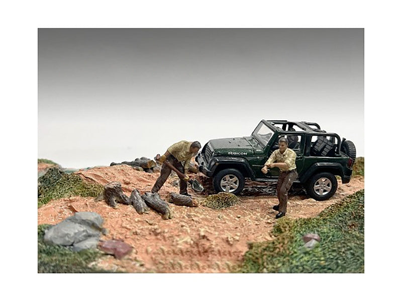 "4X4 Mechanics" 2 Piece Diecast Figure Set 2 for 1/43 Scale Models by American Diorama W2B
