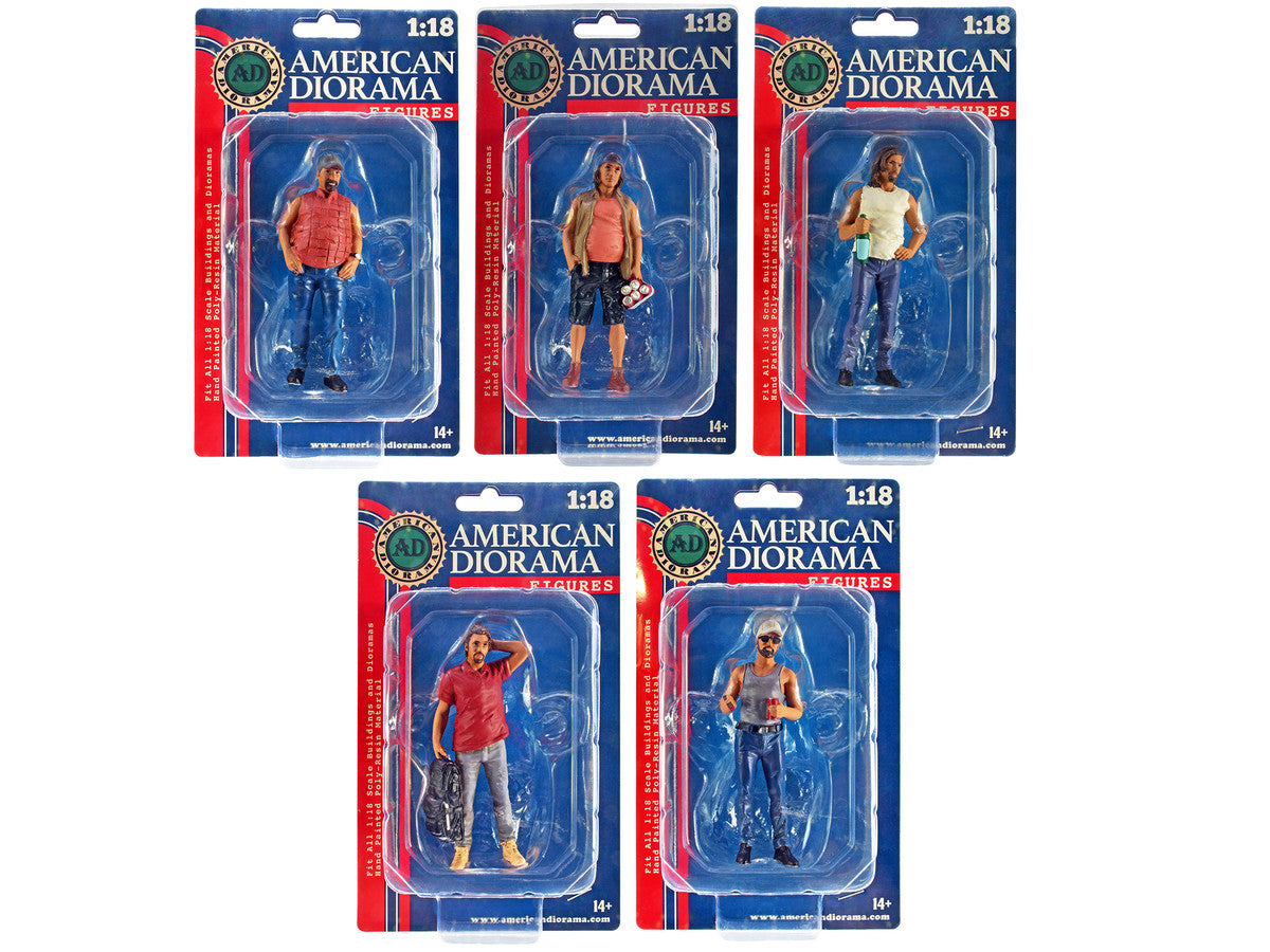 "Campers" 5 piece Figure Set for 1/18 Scale Models by American Diorama American Diorama