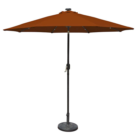 9 Foot Octagonal Olefin Market Umbrella with Auto-Tilt Terra Cotta FastFurnishings