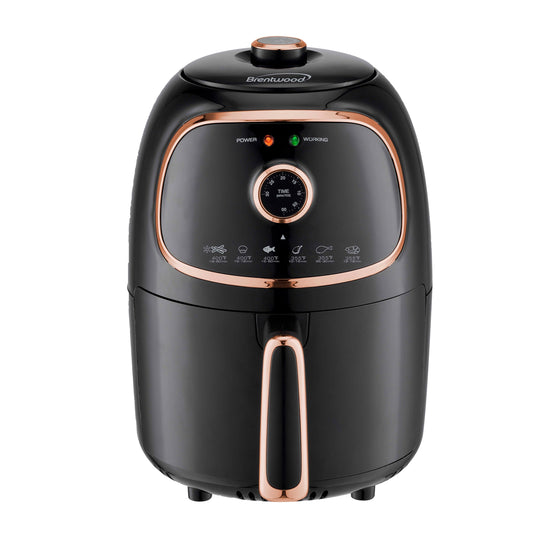 Brentwood AF-202BK 2 Quart Small Electric Air Fryer Copper with Timer and Temp Control W2B