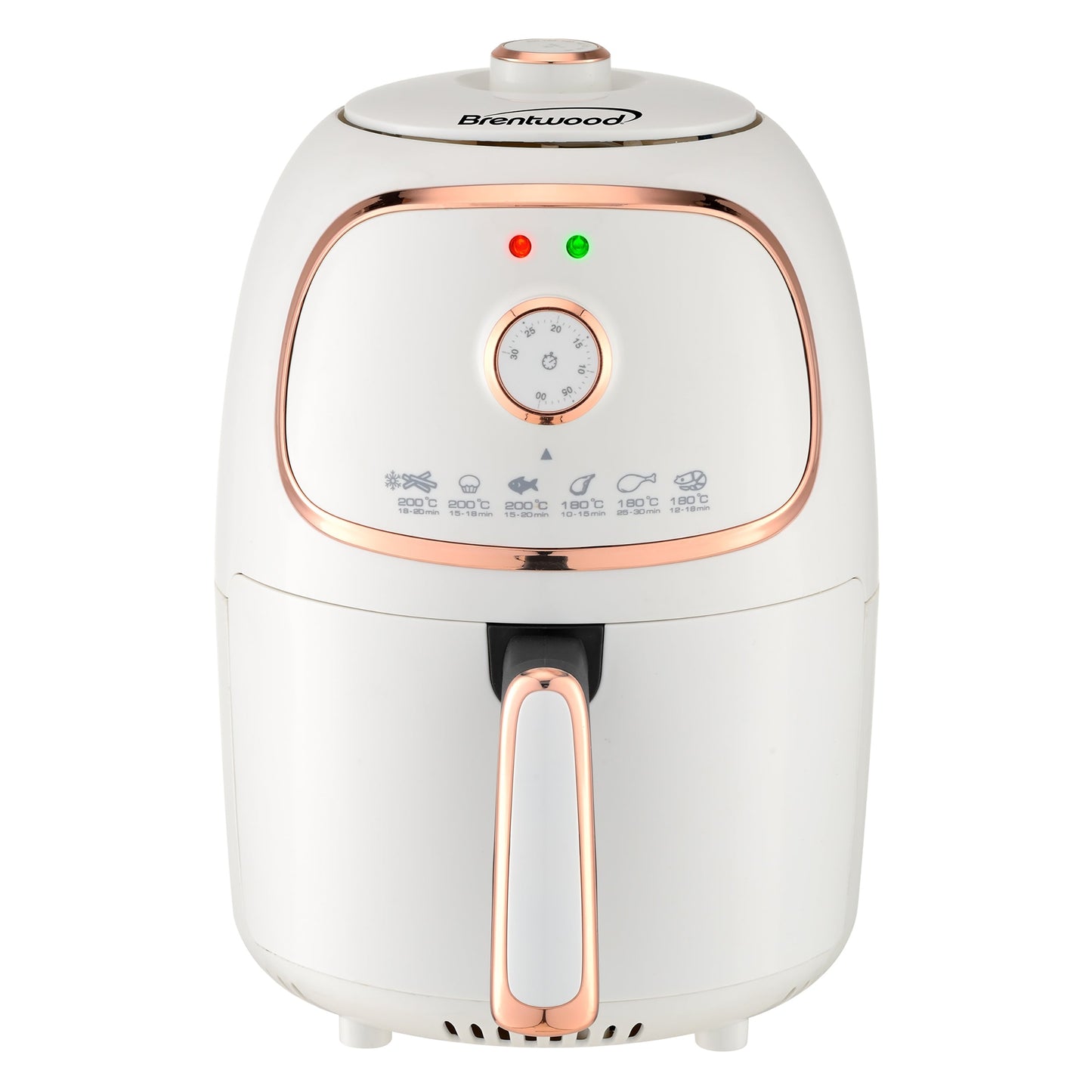 Brentwood 2 Quart Small Electric Air Fryer with Timer and Temp Control- White W2B