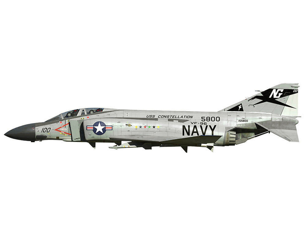 McDonnell Douglas F-4 Phantom II Aircraft "VF-96 Fighting Falcons Showtime 100 Lieutenant Randy Cunningham USS Constellation Vietnam" (1972) United States Navy "Collector Series" 1/144 Diecast Model by Air Force 1 Air Force 1