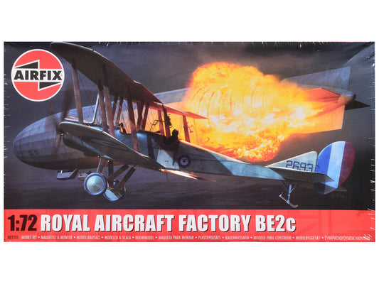 Level 2 Model Kit Royal Aircraft Factory BE2c Aircraft with 2 Scheme Options 1/72 Scale Plastic Model Kit by Airfix Airfix