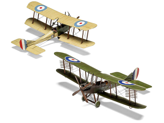 Level 2 Model Kit Royal Aircraft Factory BE2c Aircraft with 2 Scheme Options 1/72 Scale Plastic Model Kit by Airfix Airfix