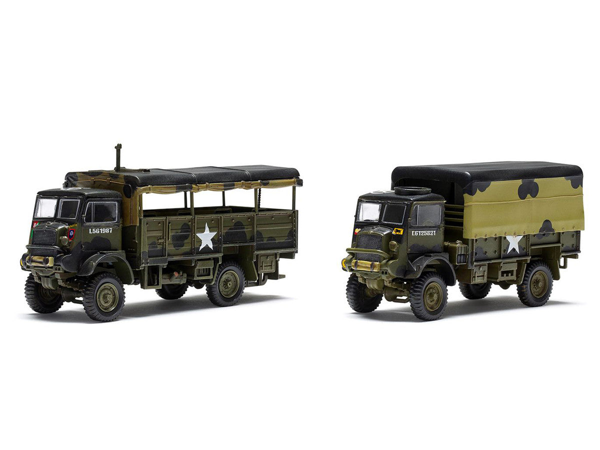 Level 2 Model Kit WWII 3-Ton General Service and Troop Trucks 1/76 Plastic Model Kit by Airfix Airfix