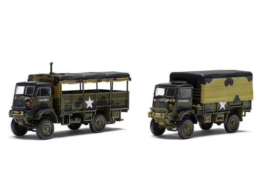 Level 2 Model Kit WWII 3-Ton General Service and Troop Trucks 1/76 Plastic Model Kit by Airfix Airfix
