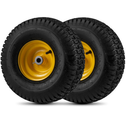 15 x 6.00-6 Tubeless Tires and Wheels 2 Pack 4 PR Tires-Yellow W2B