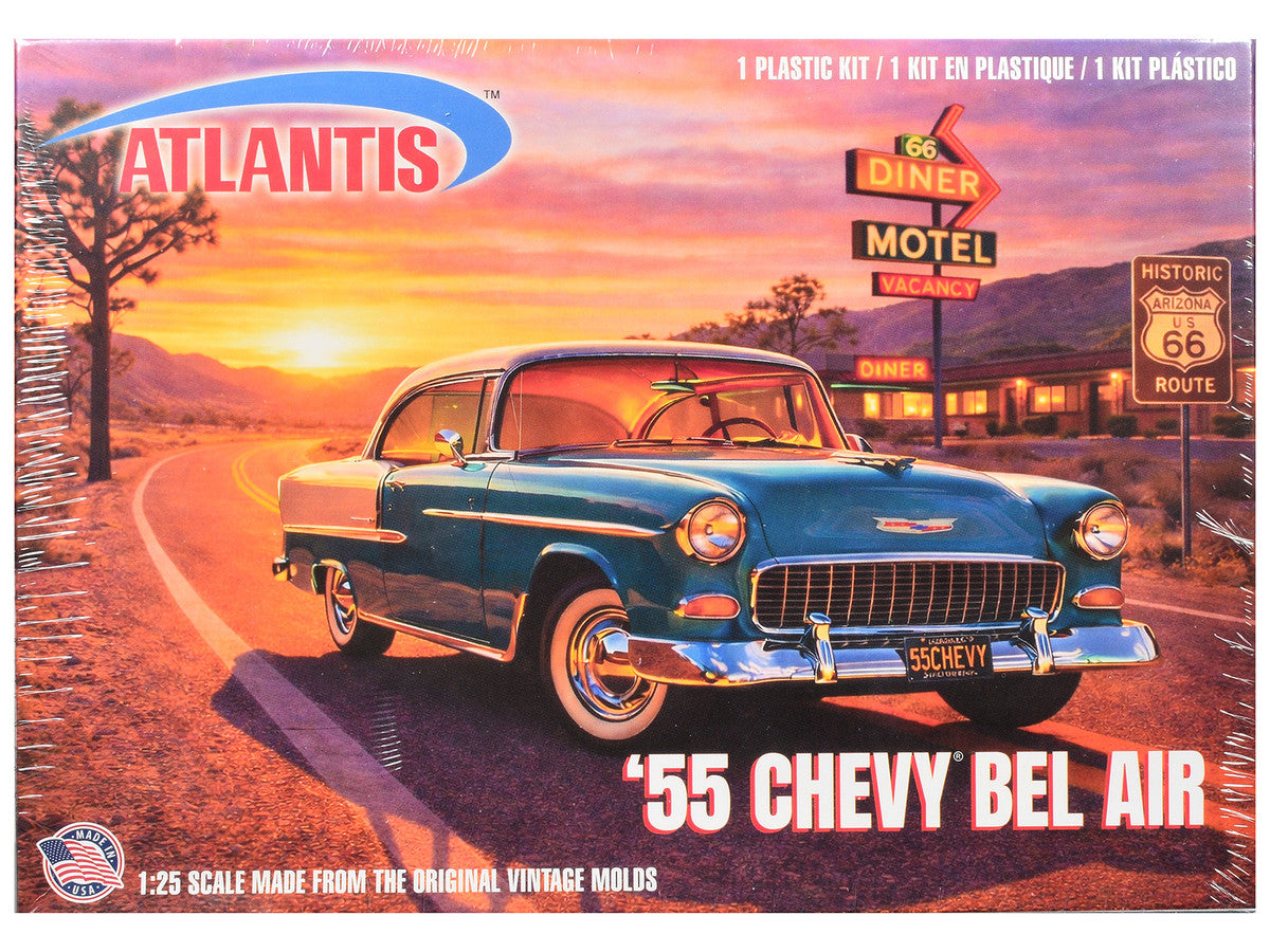 Skill 3 Model Kit 1955 Chevrolet Bel Air Hardtop "Route 66" 1/25 Scale Model by Atlantis-0