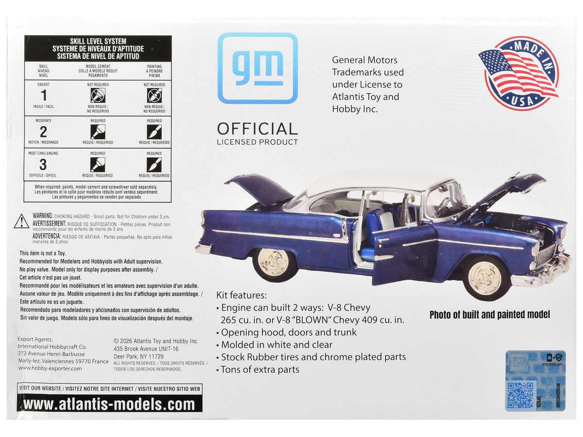 Skill 3 Model Kit 1955 Chevrolet Bel Air Hardtop "Route 66" 1/25 Scale Model by Atlantis-4