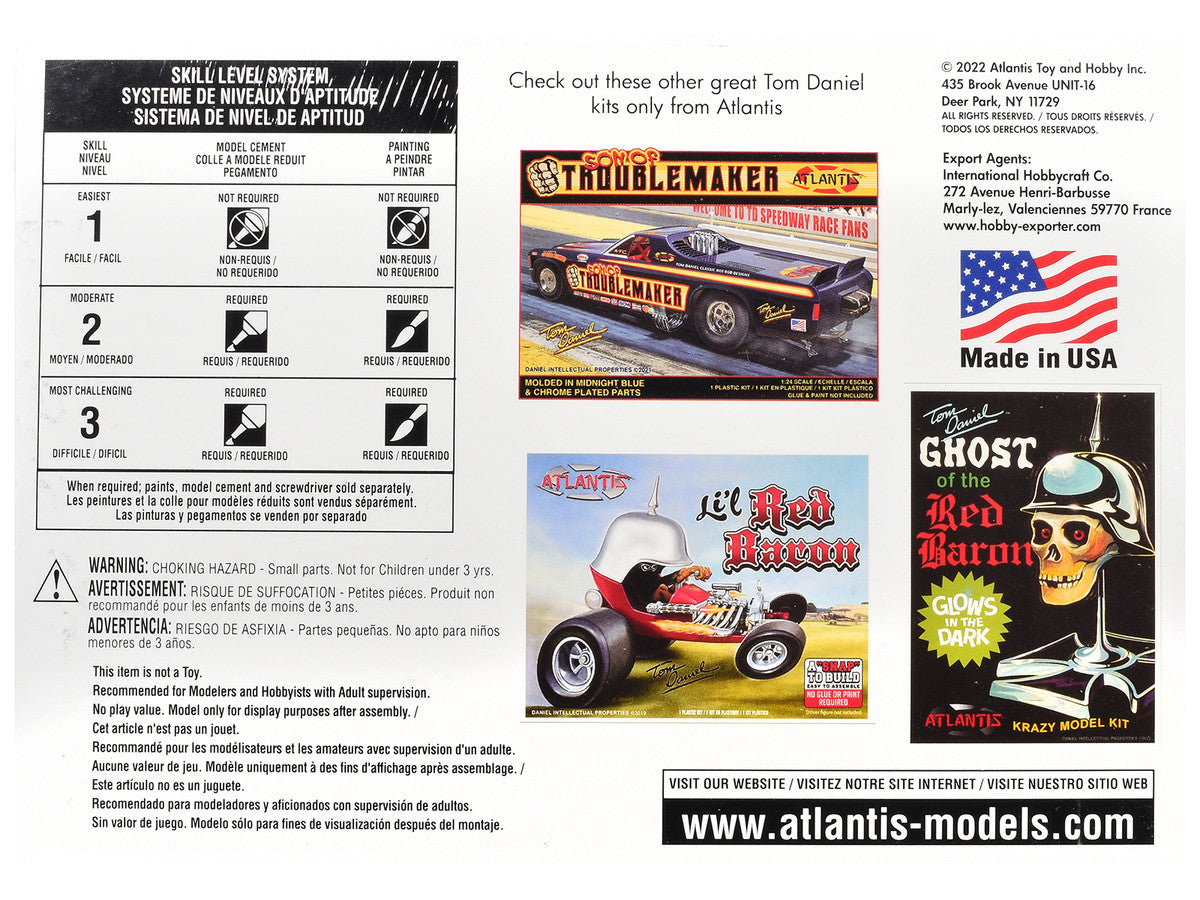 Skill 2 Model Kit Tom Daniel's Groovy Grader Dragster 1/24 Scale Model by Atlantis Atlantis