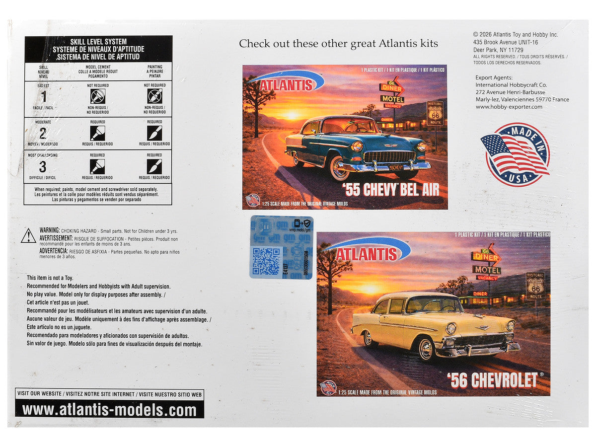 Skill 3 Model Kit 1955 Chevrolet Custom Street Rod "X-Parts Garage" 1/25 Scale Model by Atlantis Atlantis