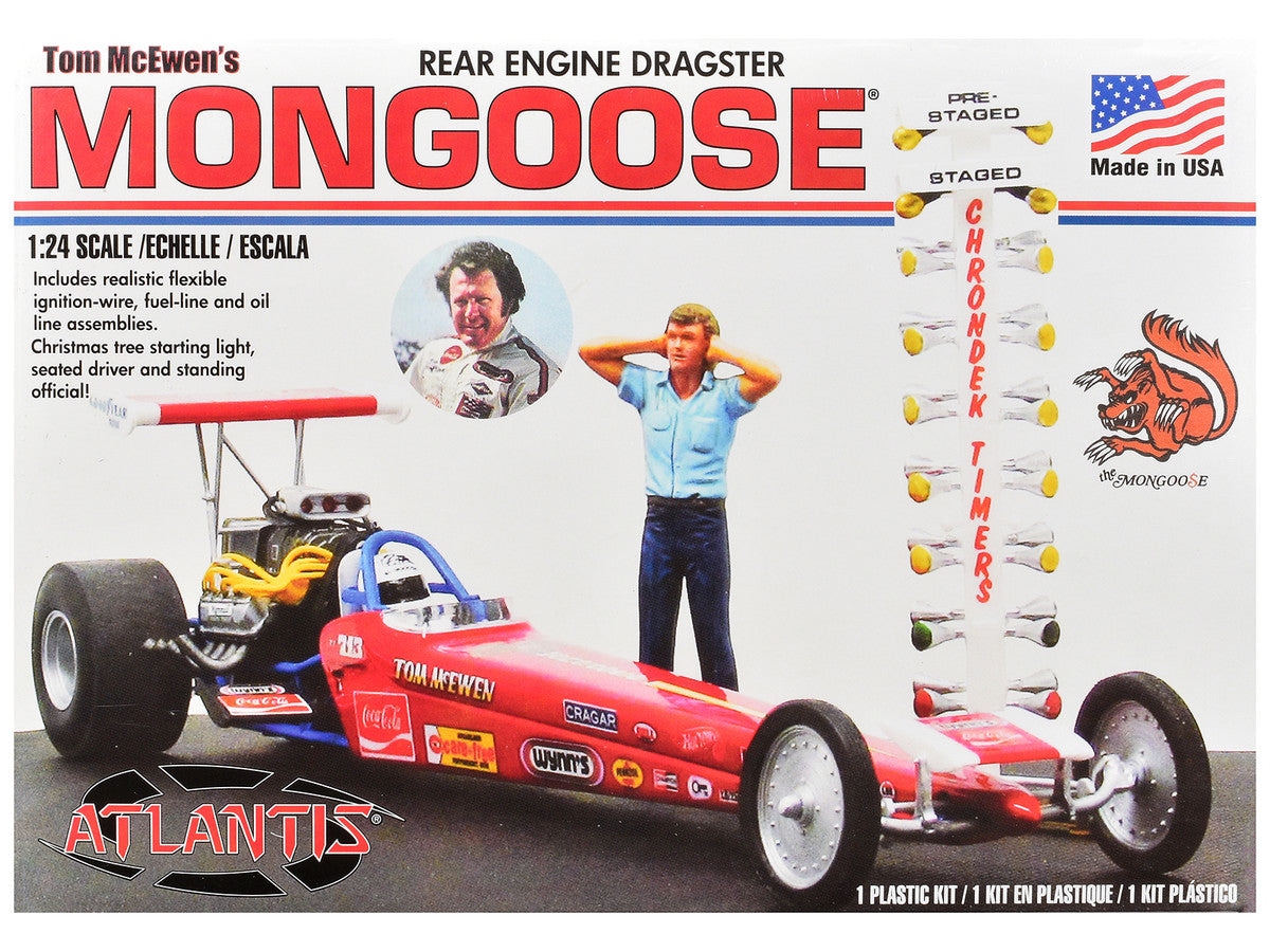 Skill 2 Model Kit Tom McEwen's "Mongoose" Rear Engine Dragster 1/24 Scale Model by Atlantis Atlantis