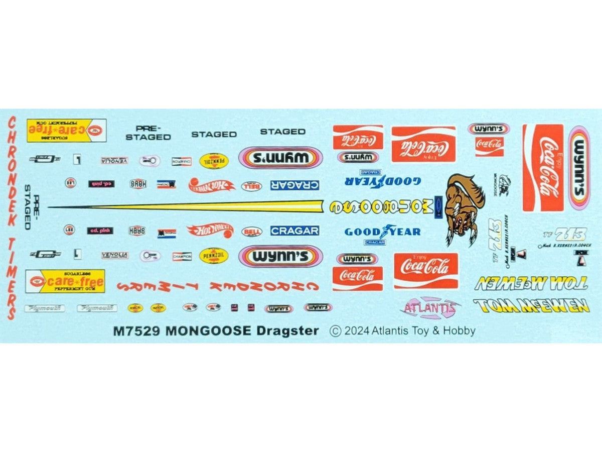 Skill 2 Model Kit Tom McEwen's "Mongoose" Rear Engine Dragster 1/24 Scale Model by Atlantis Atlantis
