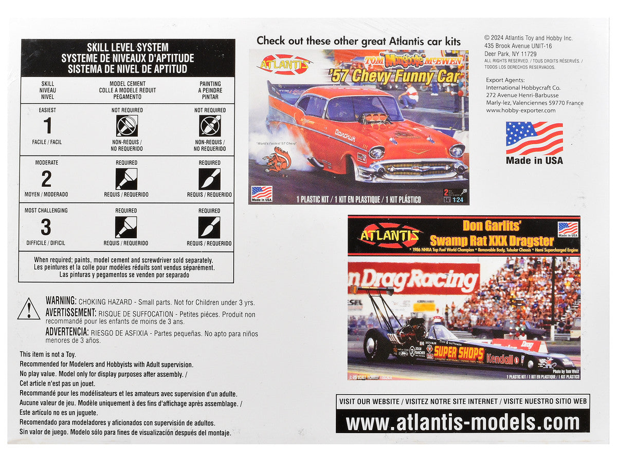 Skill 2 Model Kit Tom McEwen's "Mongoose" Rear Engine Dragster 1/24 Scale Model by Atlantis Atlantis
