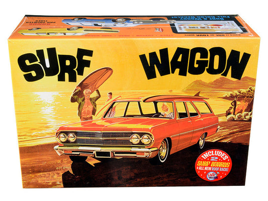 Skill 2 Model Kit 1965 Chevrolet Chevelle "Surf Wagon" with Two Surf Boards 4 in 1 Kit 1/25 Scale Model by AMT AMT