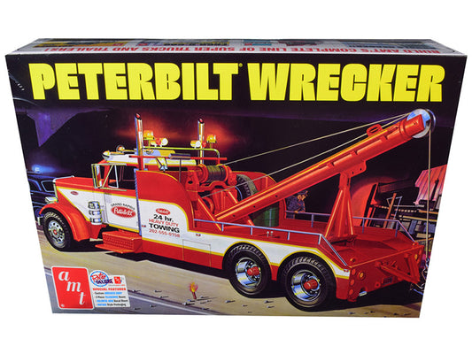 Skill 3 Model Kit Peterbilt Wrecker Tow Truck 1/25 Scale Model by AMT-0