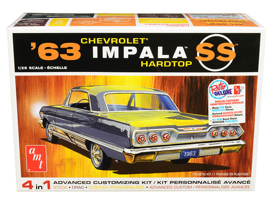 Skill 2 Model Kit 1963 Chevrolet Impala SS Hardtop 4 in 1 Kit 1/25 Scale Model by AMT AMT